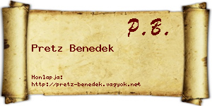 Pretz Benedek névjegykártya