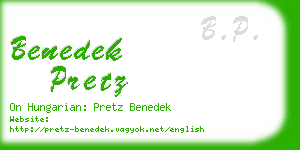 benedek pretz business card